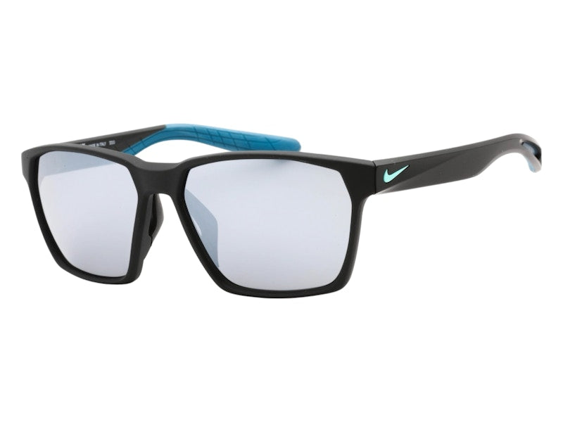 Nike Maverick Rectangular Sunglasses Matte Black Grey Silver Flash (MAVERICK-S-DJ0790-010-55)