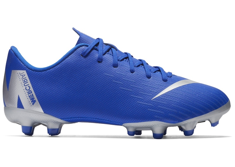 Nike Mercurial Vapor 12 Academy MG Racer Blue Black Volt Metallic Silver (GS)