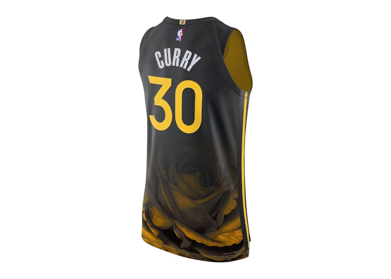 Nike NBA Authentic Golden State Warriors Stephen Curry Dri Fit ADV City Edition 2022/23 Jersey Black/Yellow