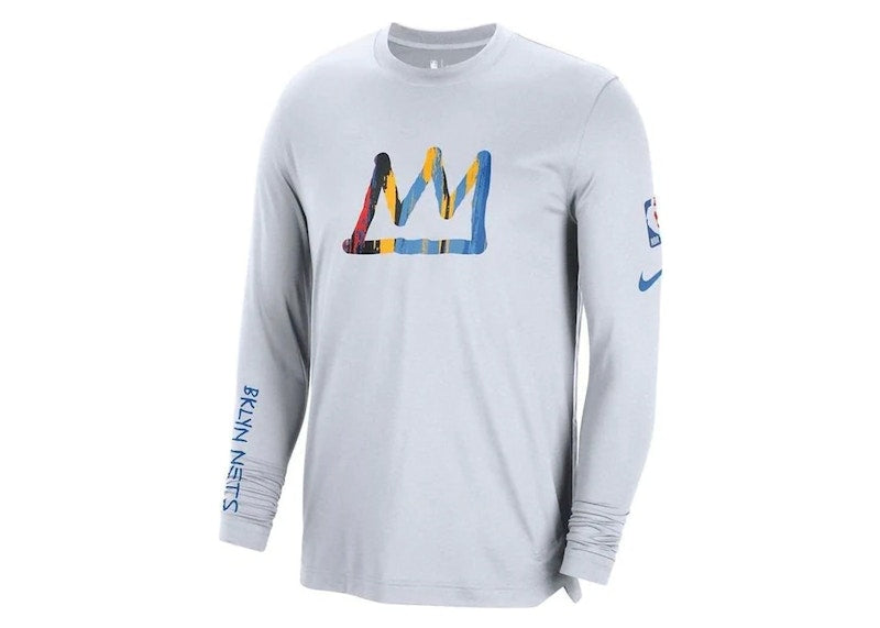 Nike NBA Brooklyn Nets City Edition Loose Fit Dri-Fit L/S T-shirt White