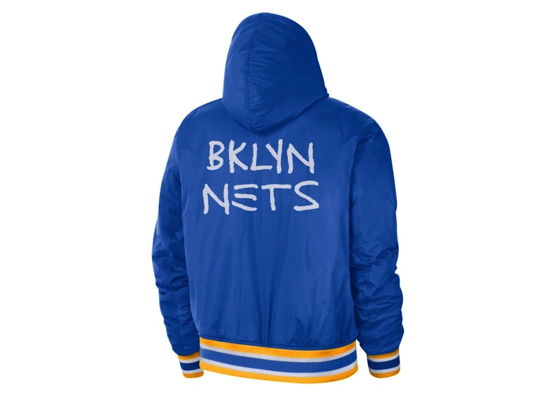 Nike NBA Brooklyn Nets Courtside City Edition Loose Fit Jacket Blue/White/Yellow