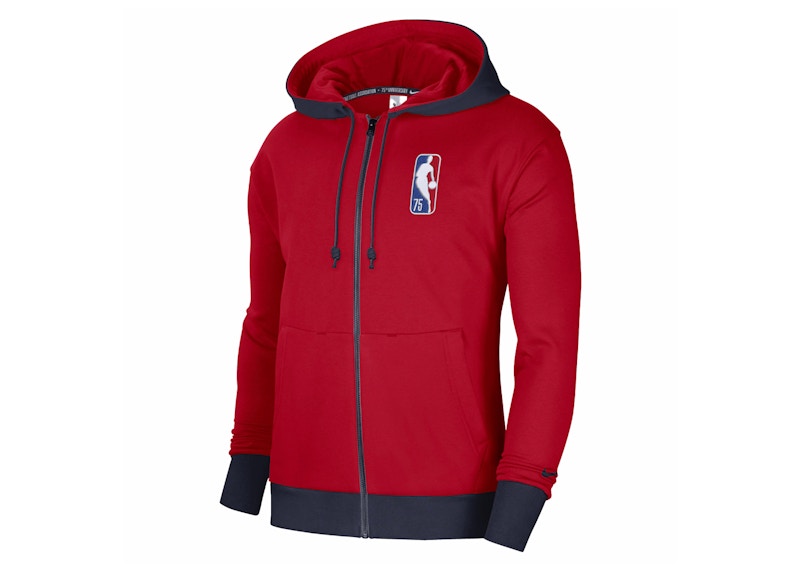 Nike NBA Brooklyn Nets Courtside Full-Zip Fleece Hoodie Red