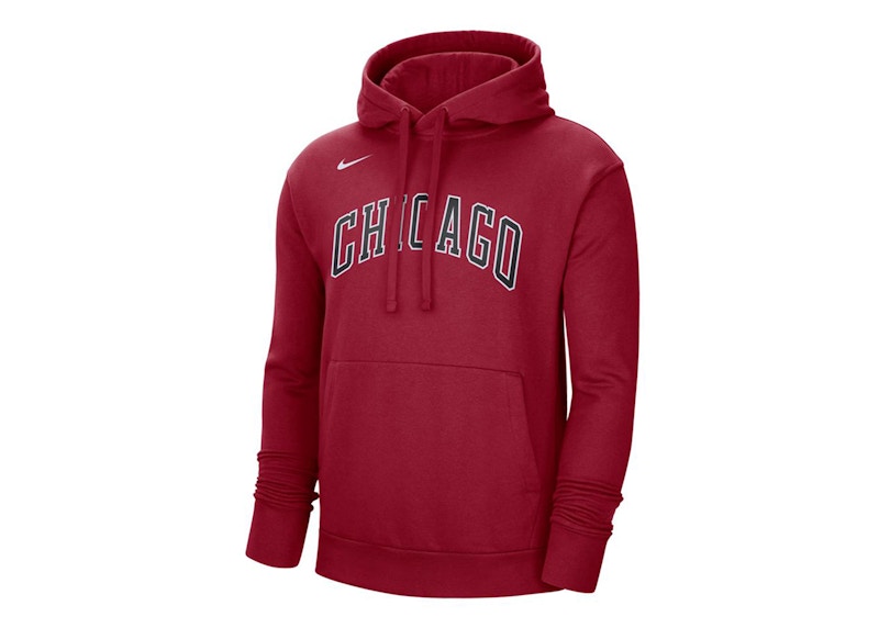Nike NBA Chicago Bulls City Edition Fleece Hoodie Red