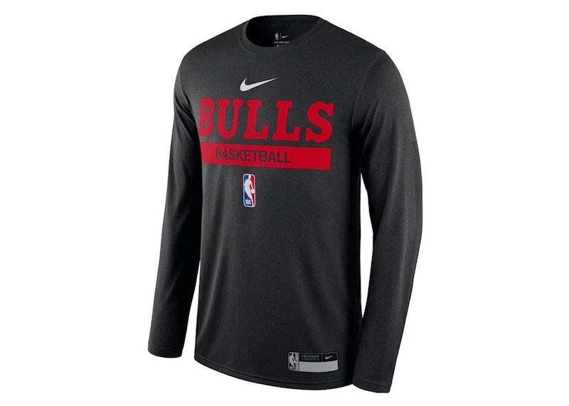Nike NBA Chicago Bulls Practice Dri-Fit Long Sleeve T-shirt Black