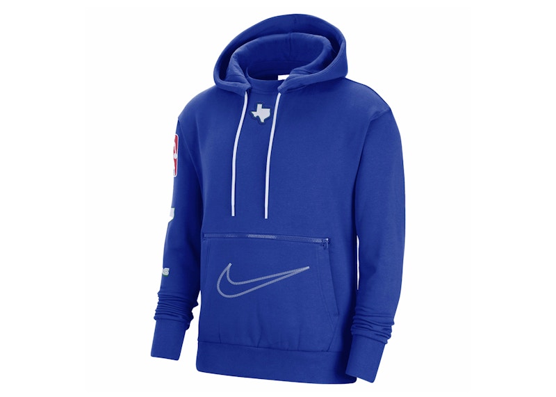 Nike NBA Dallas Mavericks Courtside City Edition Fleece Loose Fit Hoodie Blue