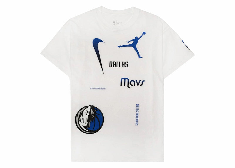 Nike NBA Dallas Mavericks Courtside Statement Loose Fit T-shirt White/Blue