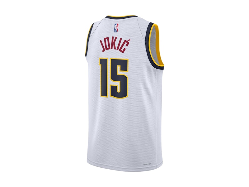 Nike NBA Denver Nuggets Nikola Jokic Association Edition Swingman Dri-Fit Jersey White/Dark Red/Navy