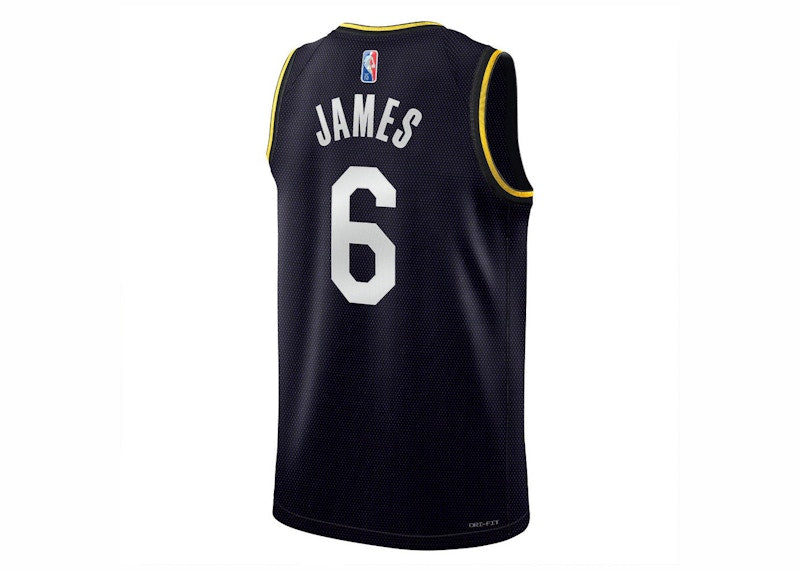 Nike NBA L.A. Lakers LeBron James Black MVP Swingman Jersey Black