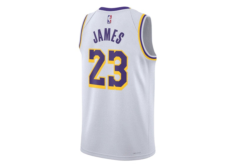 Nike NBA Los Angeles Lakers LeBron James Association Edition Swingman Dri-FIT Jersey White