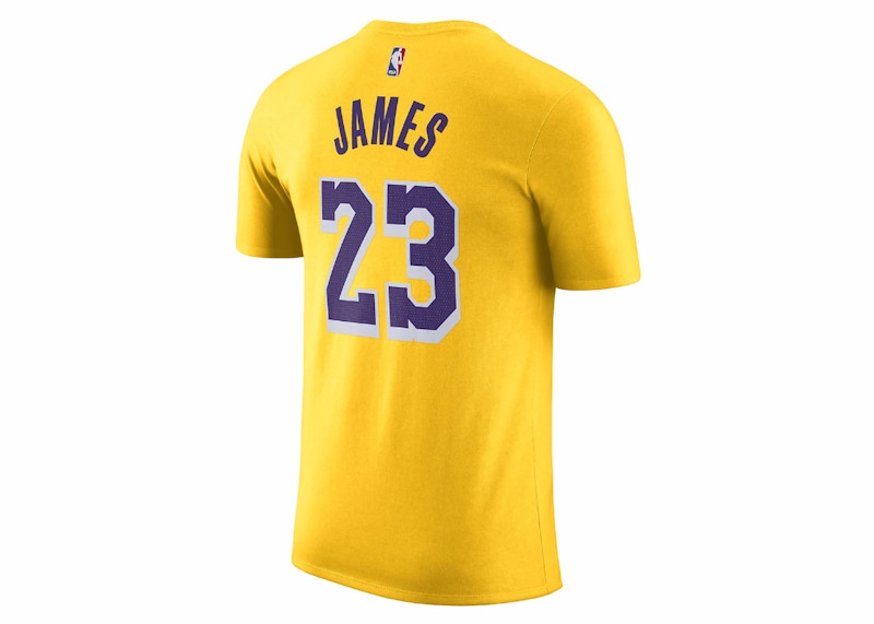 Nike NBA Los Angeles Lakers LeBron James T-shirt Yellow/Purple