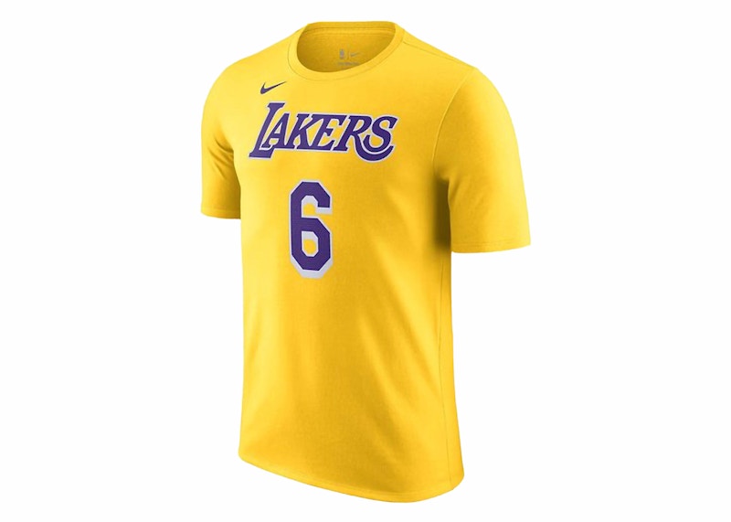 Nike NBA Los Angeles Lakers LeBron James T-shirt Yellow