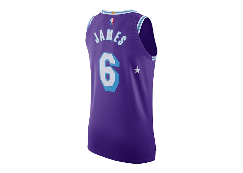 Nike NBA Los Angeles Lakers Lebron James Moments Mixtape City Edition Authentic Jersey Purple