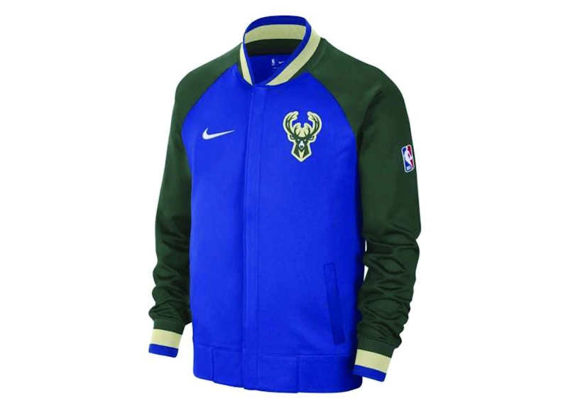 Nike NBA Milwaukee Bucks City Edition Showtime Dri-Fit Jacket Blue/Dark Green