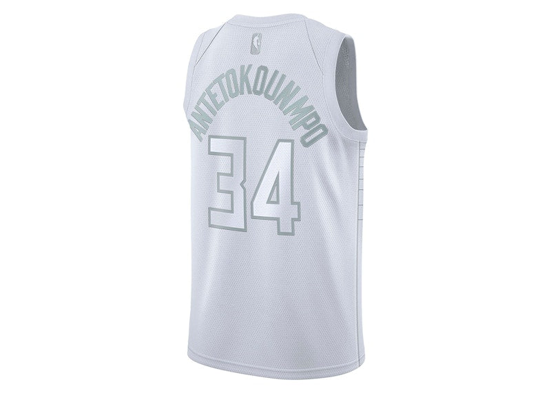Nike NBA Milwaukee Bucks MVP 34 Antetokounmpo Swingman Jersey White