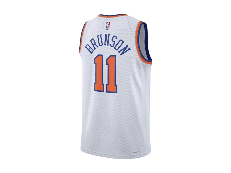Nike NBA New York Knicks Jalen Brunson Association Edition T-shirt White/Blue