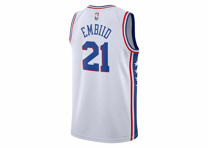 Nike NBA Philadelphia 76ers Association Edition Jersey Cloud White/Royal Blue/University Red