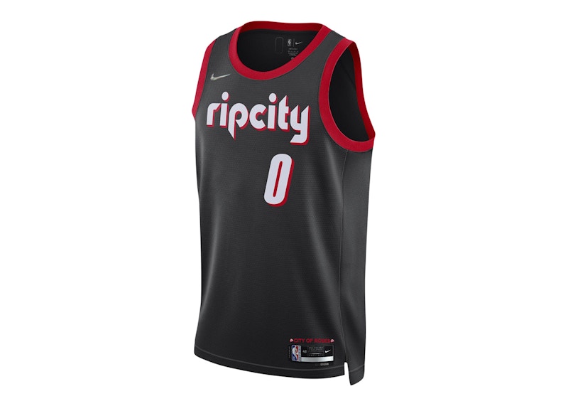 Nike NBA Portland Trail Blazers City Edition Mixtape Damian Lillard Maillot Jersey Black