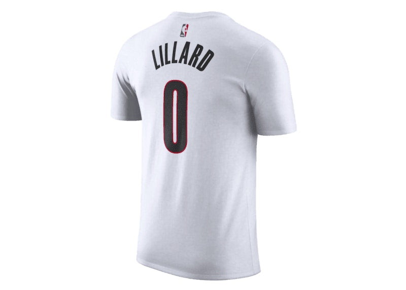 Nike NBA Portland Trail Blazers Damian Lillard T-shirt White
