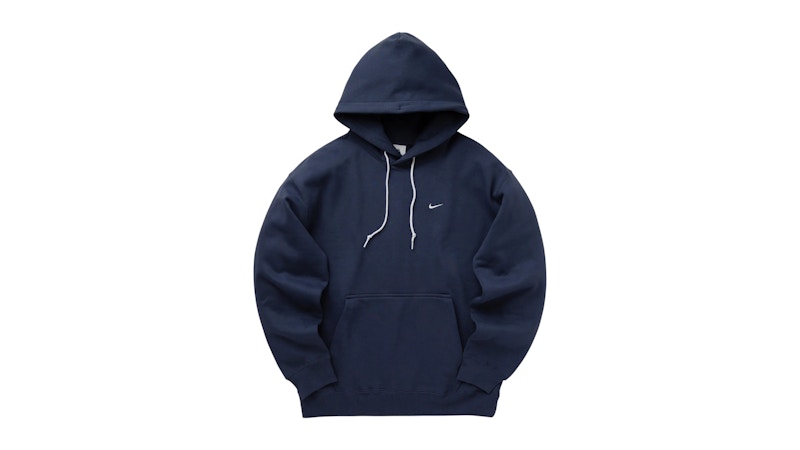 Nike NikeLab Solo Swoosh Fleece Hoodie Midnight Navy