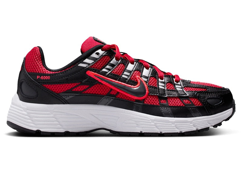 Nike P-6000 University Red Metallic Silver Dark Smoke Grey Black (GS)