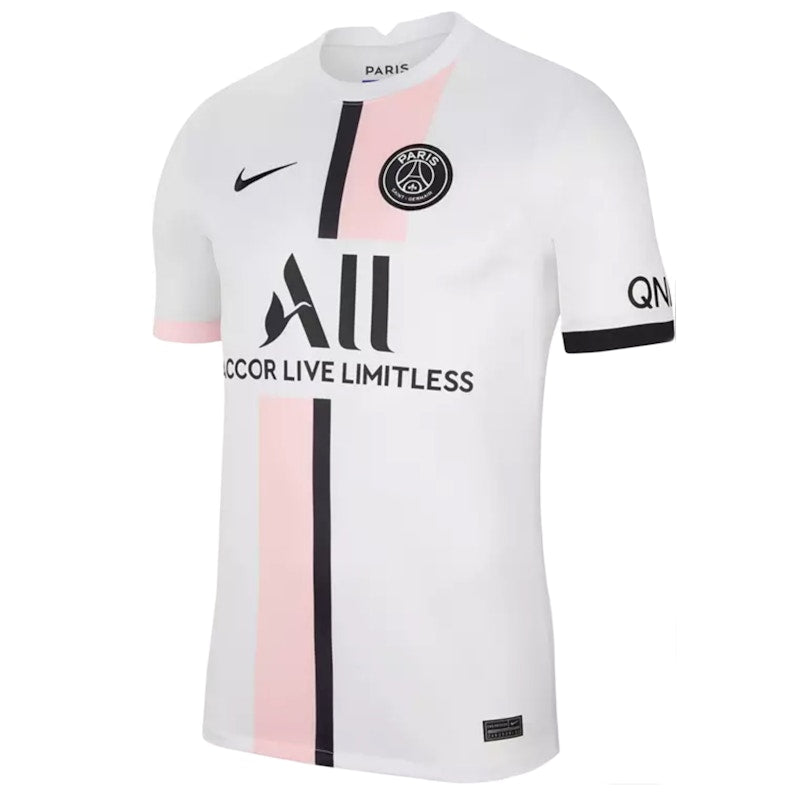 Nike Paris Saint-Germain Breathe Stadium Away Replica Shirt 2021 With Messi 30 Printing Jersey White/Arctic Punk/Black