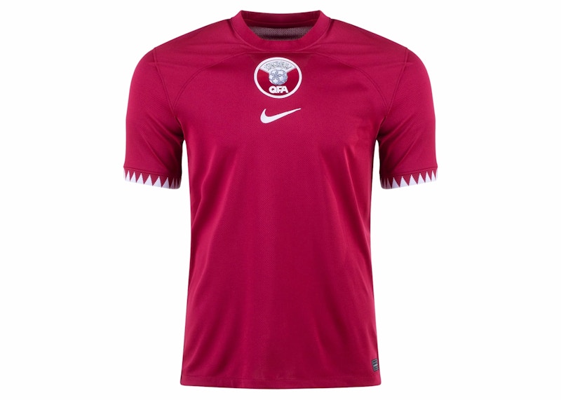 Nike Qatar 2022/23 Stadium Home Dri-FIT Soccer Jersey Desert Maroon/White
