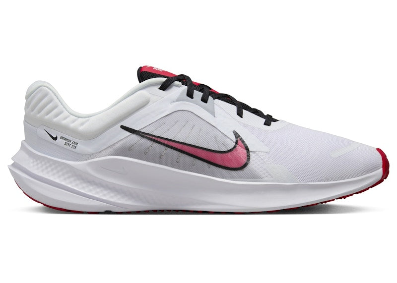 Nike Quest 5 White Light Smoke Grey Black Fire Red