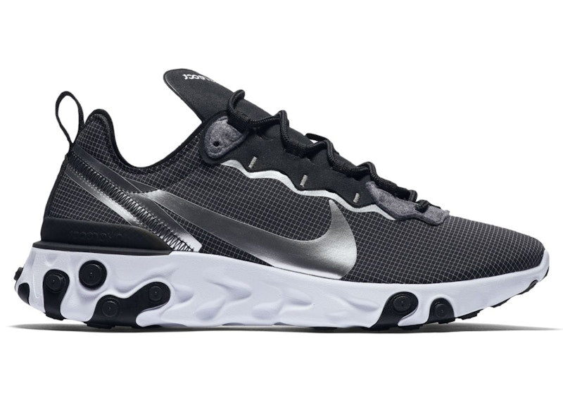 Nike React Element 55 Black Metallic Silver