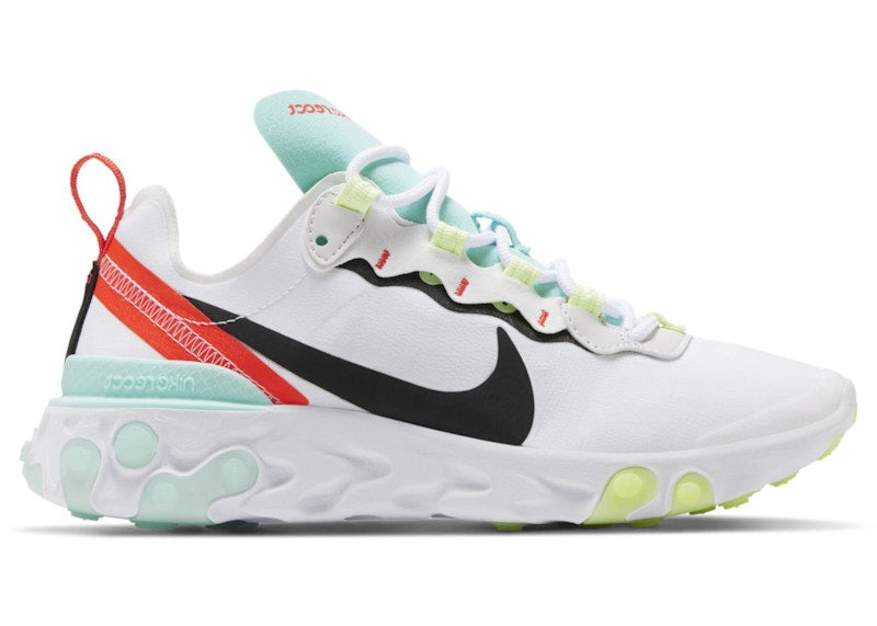 Nike React Element 55 White Black Blue (Women's)