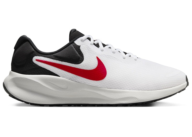 Nike Revolution 7 White Black Photon Dust Fire Red