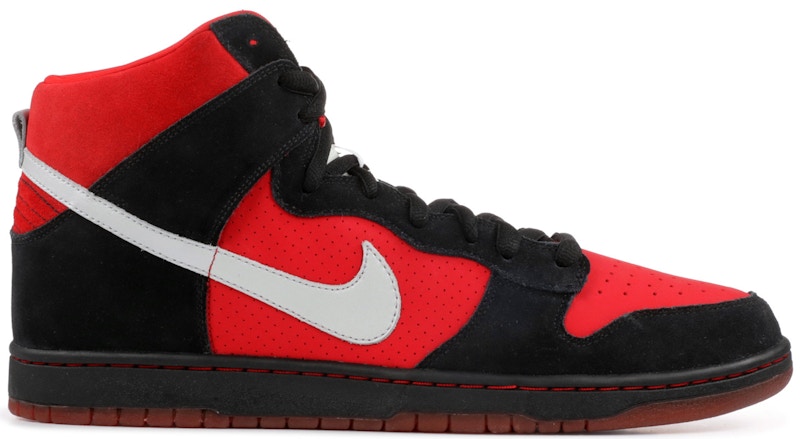 Nike SB Dunk High Sport Red Metallic Platinum