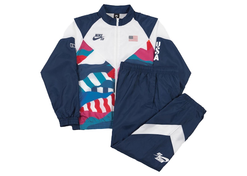 Nike SB x Parra USA Federation Kit Skate Tracksuit (Asia Sizing) Brave Blue/White
