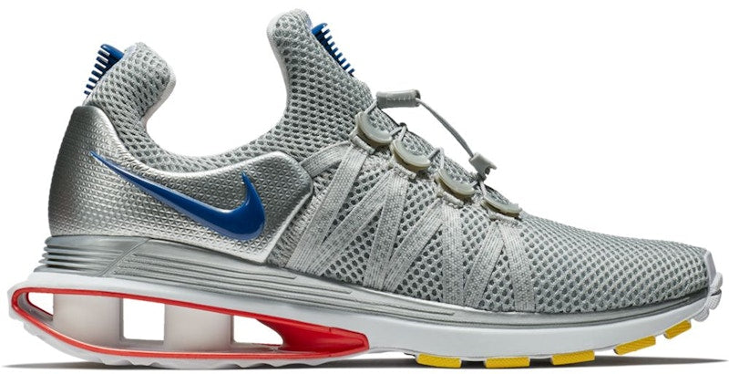 Nike Shox Gravity Metallic Silver Siren Red Gym Blue