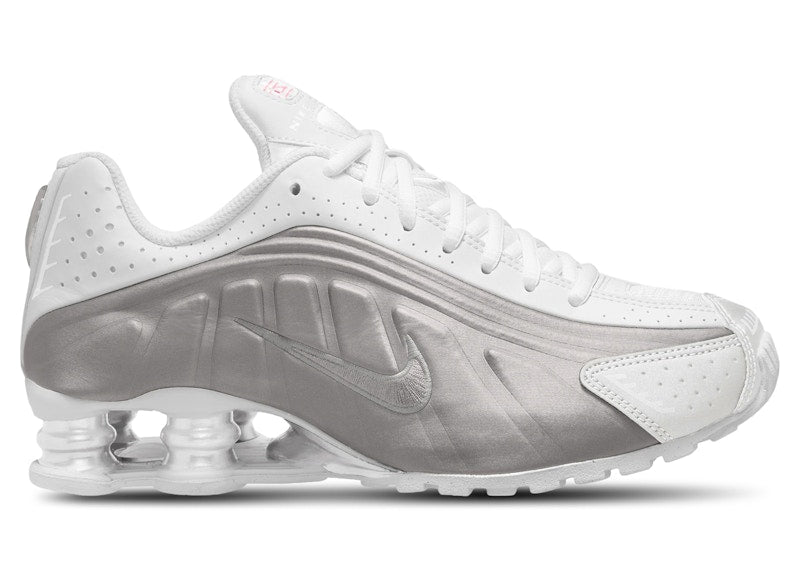 Nike Shox R4 White Bright Crimson Metallic Silver (GS)