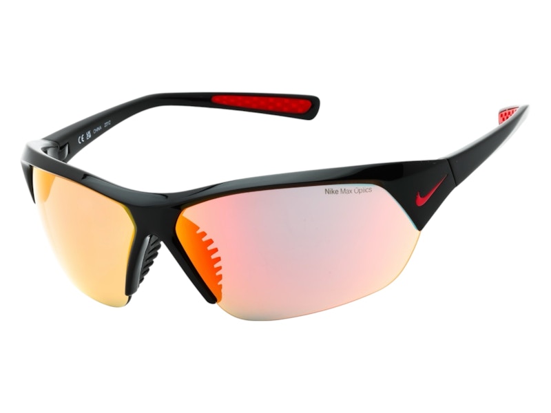 Nike Skylon Ace Rectangular Sunglasses Black Red Mirror (SKYLON-ACE-M-FQ4684-010-69)