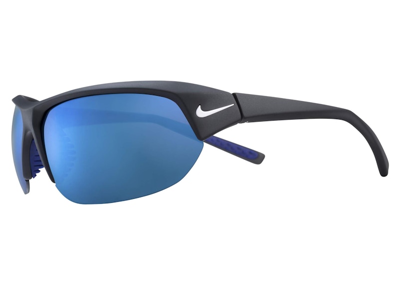Nike Skylon Ace Sunglasses Matte Black Grey Blue Mirror/Blue (EV1125-014-6910)