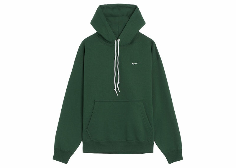 Nike Solo Swoosh Fleece Pullover Hoodie Fir/White