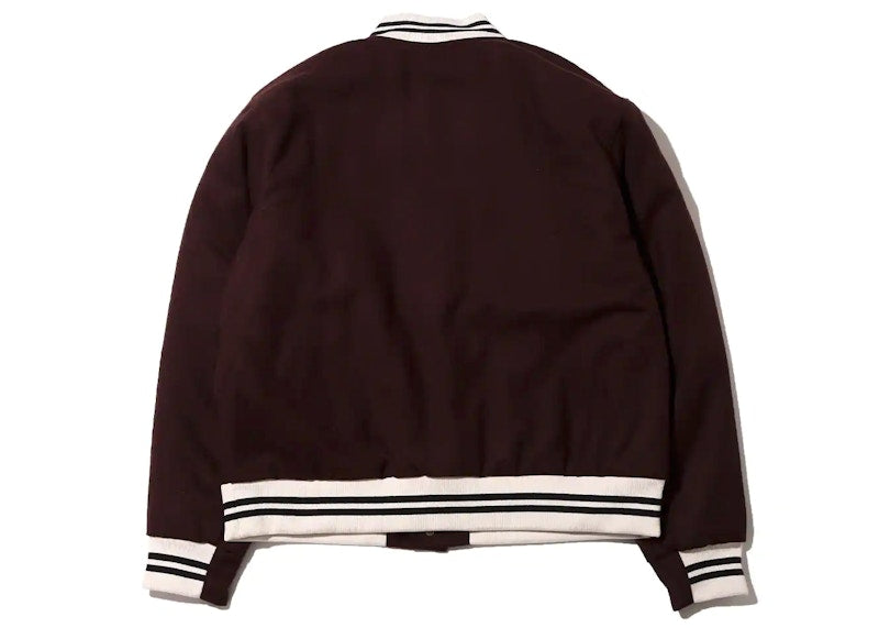 Nike Sportswear Authentics Varsity Jacket (Asia Sizing) Brown Basalt/White