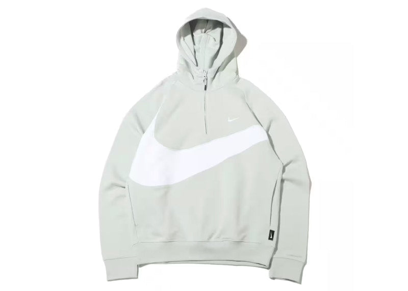 Nike Sportswear Big Swoosh Half Zip Hoodie (Asia Sizing) Light Silver/White