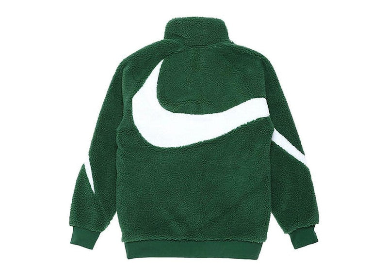 Nike Sportswear Big Swoosh Reversible Boa Jacket (Asia Sizing) Green/Sail