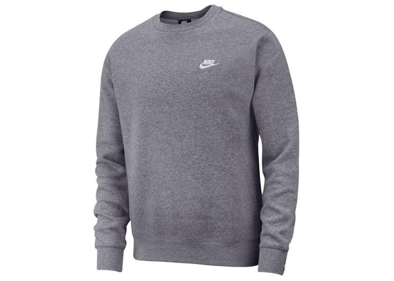 Nike Sportswear Club Fleece Crewneck Charcoal Heather/White
