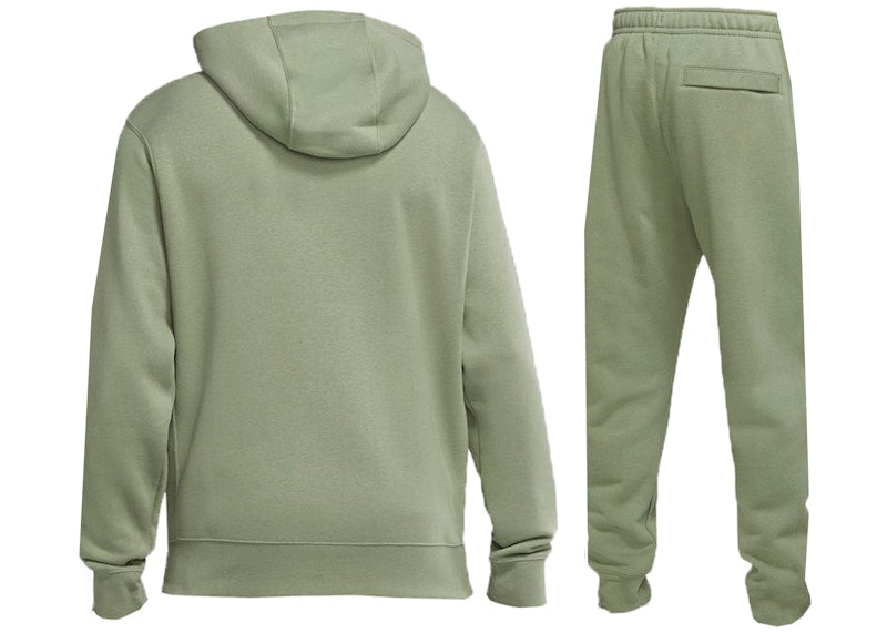 Nike Sportswear Club Fleece Full-Zip Hoodie & Joggers Set Oil Green/Oil Green/White