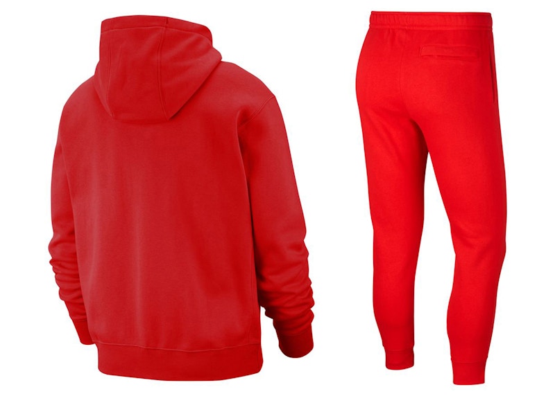 Nike Sportswear Club Fleece Full-Zip Hoodie & Joggers Set University Red/University Red/White