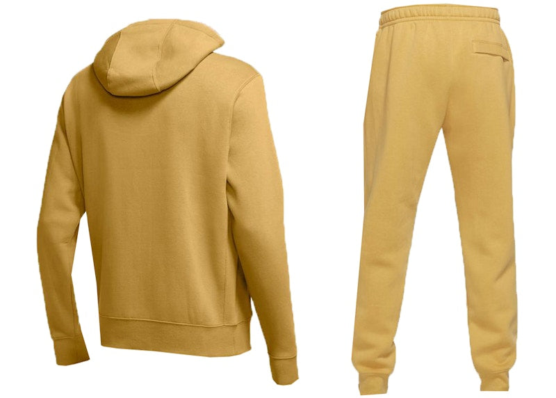 Nike Sportswear Club Fleece Full-Zip Hoodie & Joggers Set Wheat Gold/Wheat Gold/White