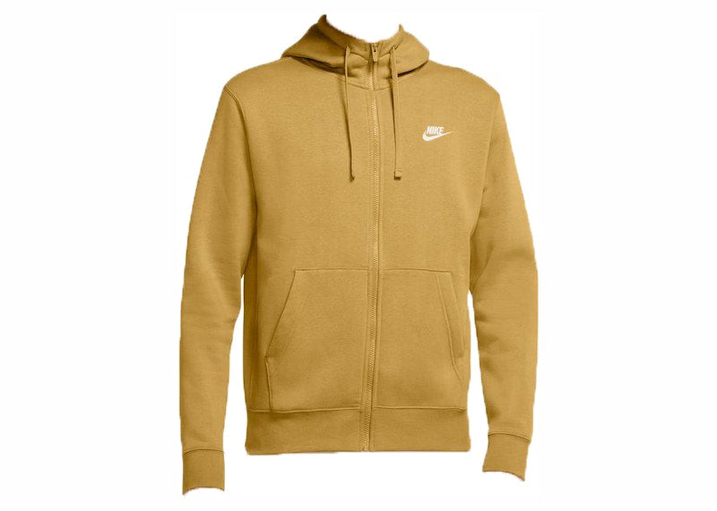 Nike Sportswear Club Fleece Full-Zip Hoodie Wheat Gold/Wheat Gold/White