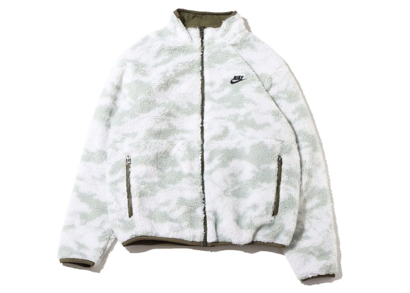 Nike Sportswear Club Fleece Plus Reversible Winterized Top Jacket Medium Olive/Black