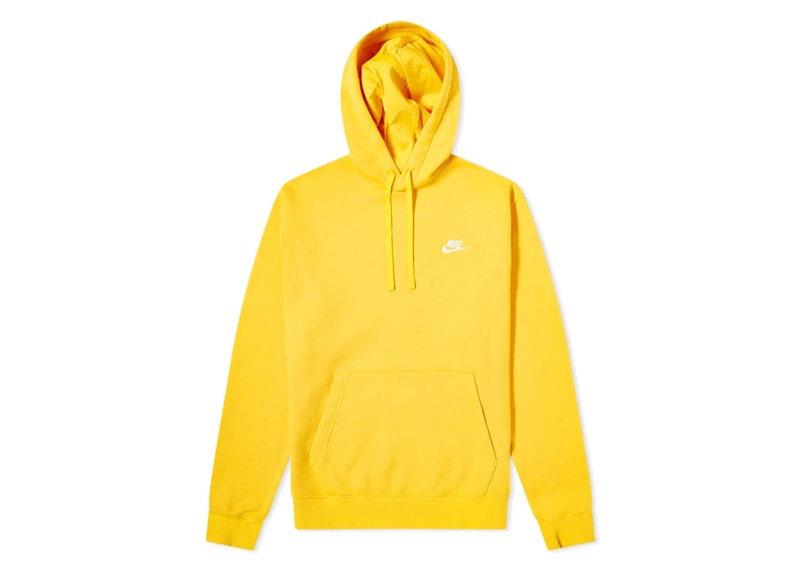 Nike Sportswear Club Fleece Pullover Hoodie Dark Yellow/White