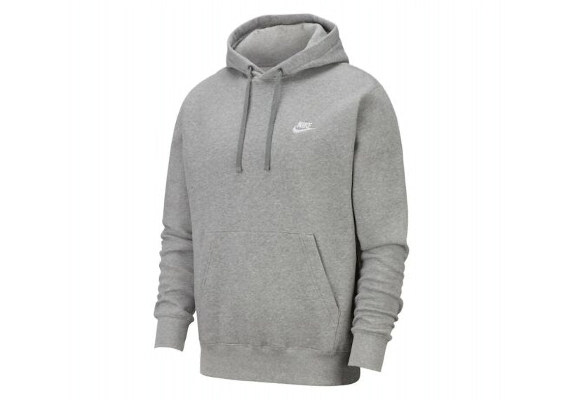 Nike Sportswear Club Fleece Pullover Hoodie Grey/White