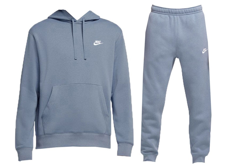 Nike Sportswear Club Fleece Pullover Hoodie & Joggers Set Ashen Slate/Ashen Slate/White