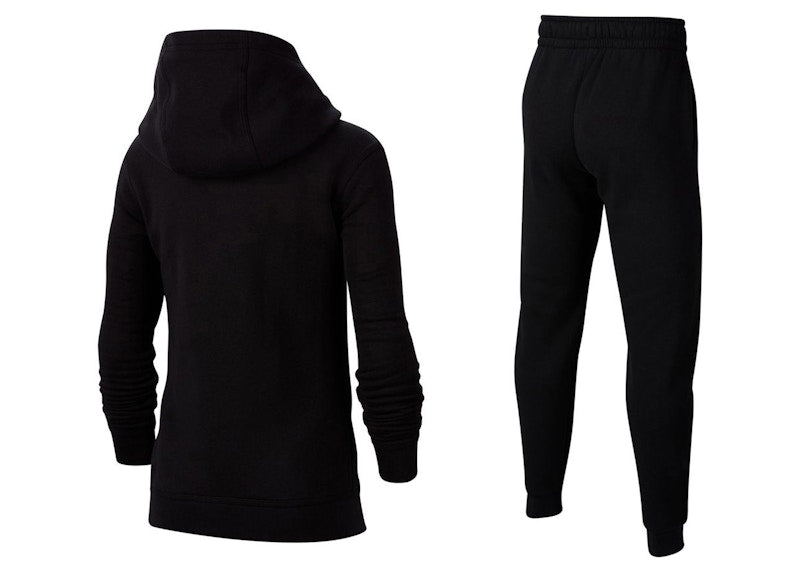 Nike Sportswear Big Kids Club Fleece Pullover Hoodie & Pants Set Black/Light Smoke Grey